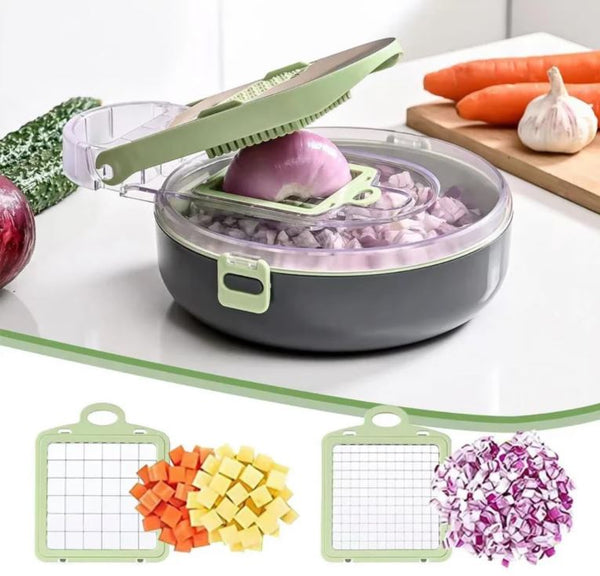 Cortador de Verduras 9 en 1 con Recipiente — Combo x2 (2 unidades)