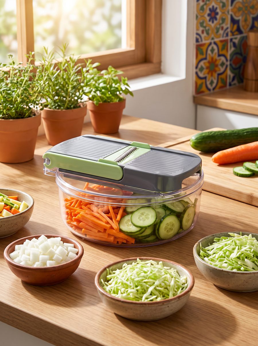 Cortador de Verduras 9 en 1 con Recipiente